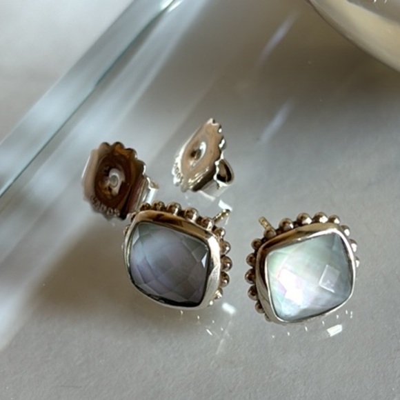 LAGOS Venus SS White Mother-Of-Pearl & Crystal Doublet Stud Earrings - Picture 6 of 8